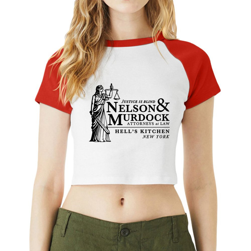 Daredevil Attorneys At Law Raglan Crop Top | Artistshot