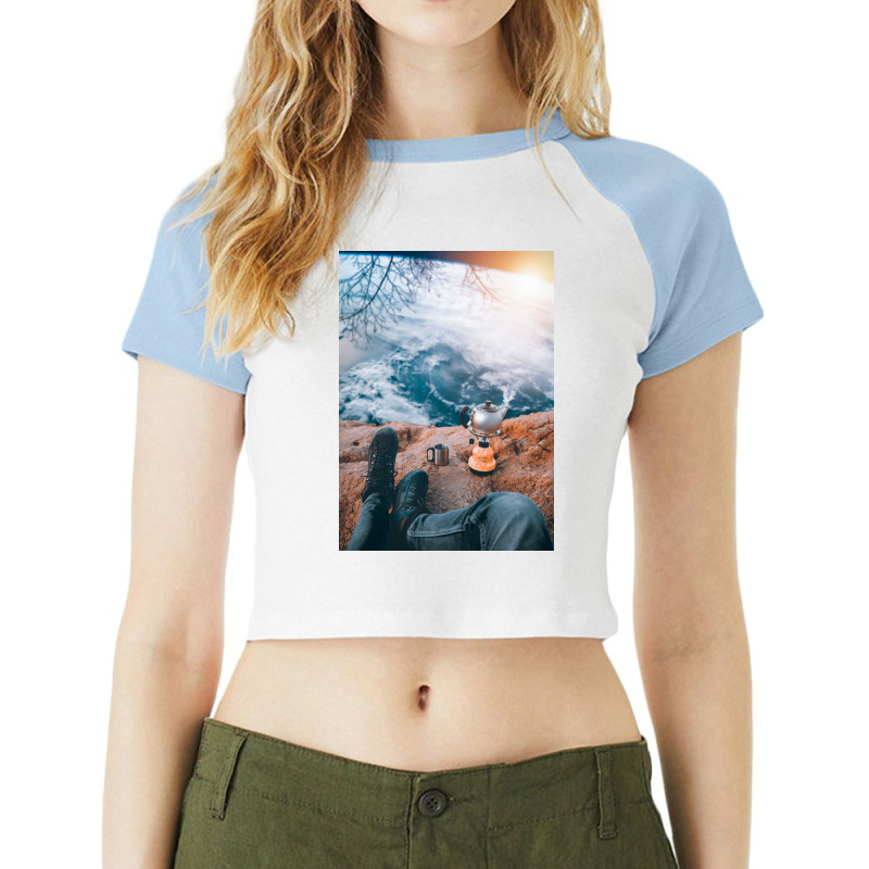 Away From Home Raglan Crop Top by omerpsd | Artistshot