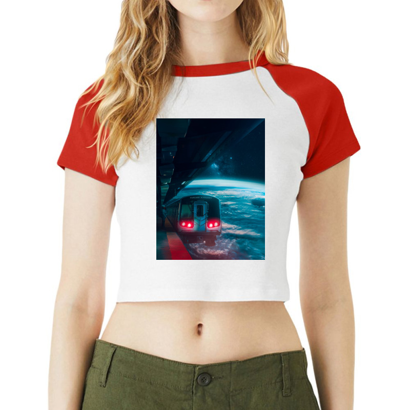 On Space Raglan Crop Top by omerpsd | Artistshot