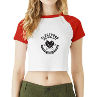 Electrons Are Negative Raglan Crop Top | Artistshot