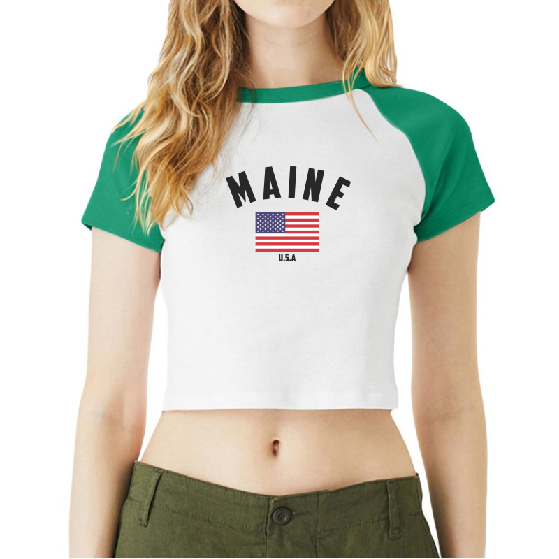 Maine Raglan Crop Top by Chris Ceconello | Artistshot