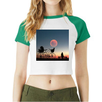 Girl On A Bicycle Raglan Crop Top | Artistshot