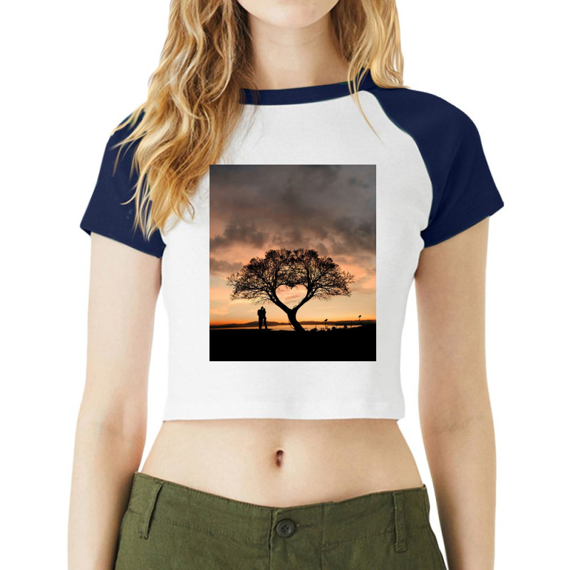 Tree And Heart Raglan Crop Top | Artistshot