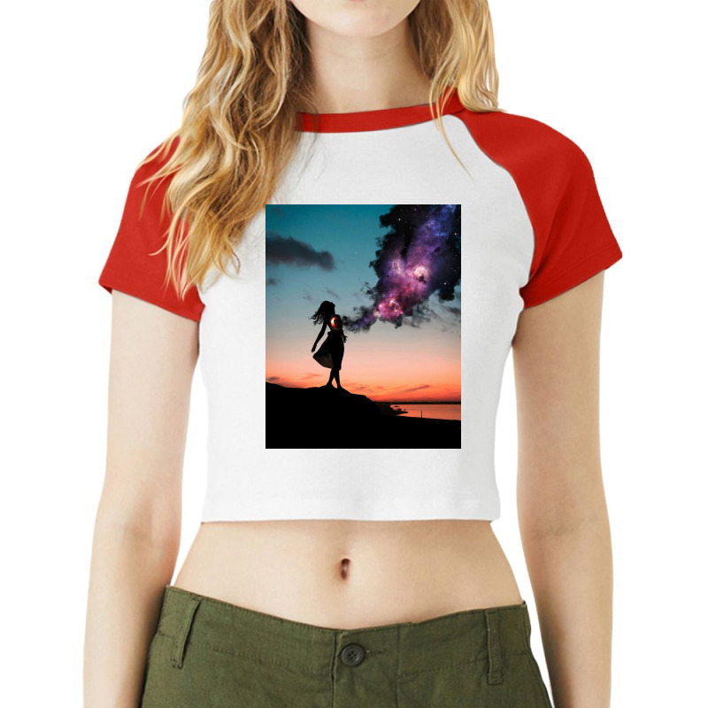 The Universe Within Us Raglan Crop Top | Artistshot