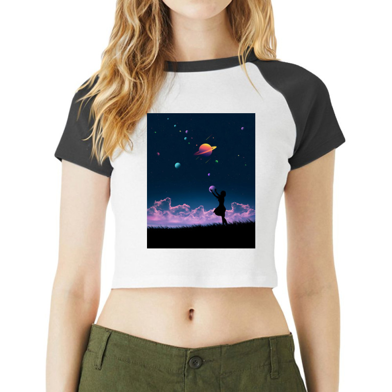 Galaxy Raglan Crop Top | Artistshot