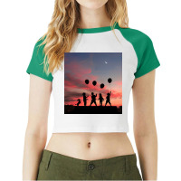 Kids And Balloons Raglan Crop Top | Artistshot