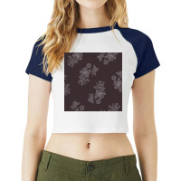 Maroon Floral Raglan Crop Top | Artistshot