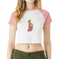 Shepherd Mix Dog On Hind Legs Raglan Crop Top | Artistshot