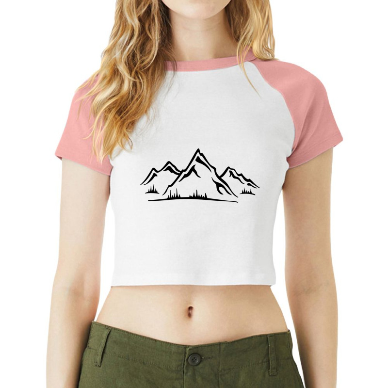 Mountain Design Raglan Crop Top by American choice | Artistshot