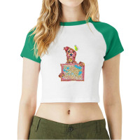 Dog Against A White Backdrop Raglan Crop Top | Artistshot