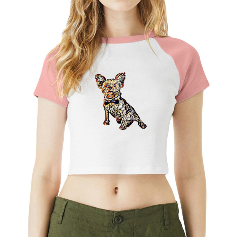 A Yorkshire Terrier Puppy Iso Raglan Crop Top by Kemnabi | Artistshot