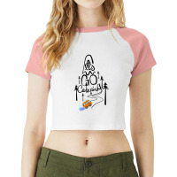 Let Go Camping Raglan Crop Top | Artistshot