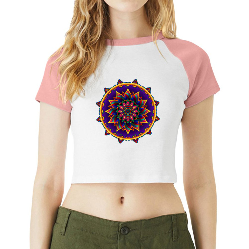 Traditional Diwali 3d Rangoli Art Raglan Crop Top by chris299 | Artistshot