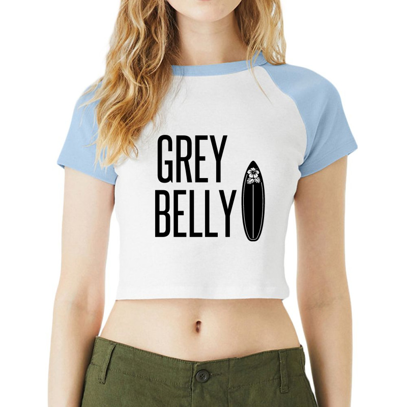 Grey Belly Raglan Crop Top by Perfect Designers | Artistshot