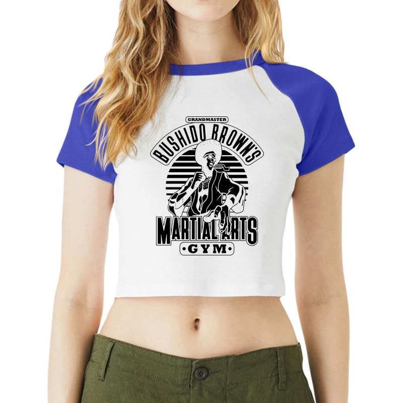 The Grandmaster Browns Martial Arts Gym Raglan Crop Top | Artistshot