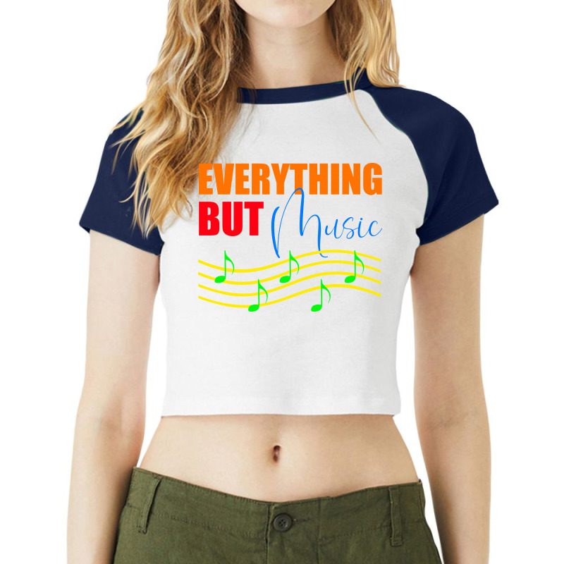 Everthing But Music Raglan Crop Top by AlternativeStore | Artistshot