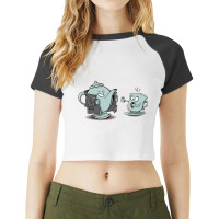 Exhibitionist Teapot Raglan Crop Top | Artistshot