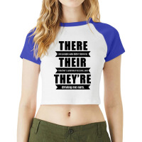 There Their They’re English Grammar Funny Raglan Crop Top | Artistshot