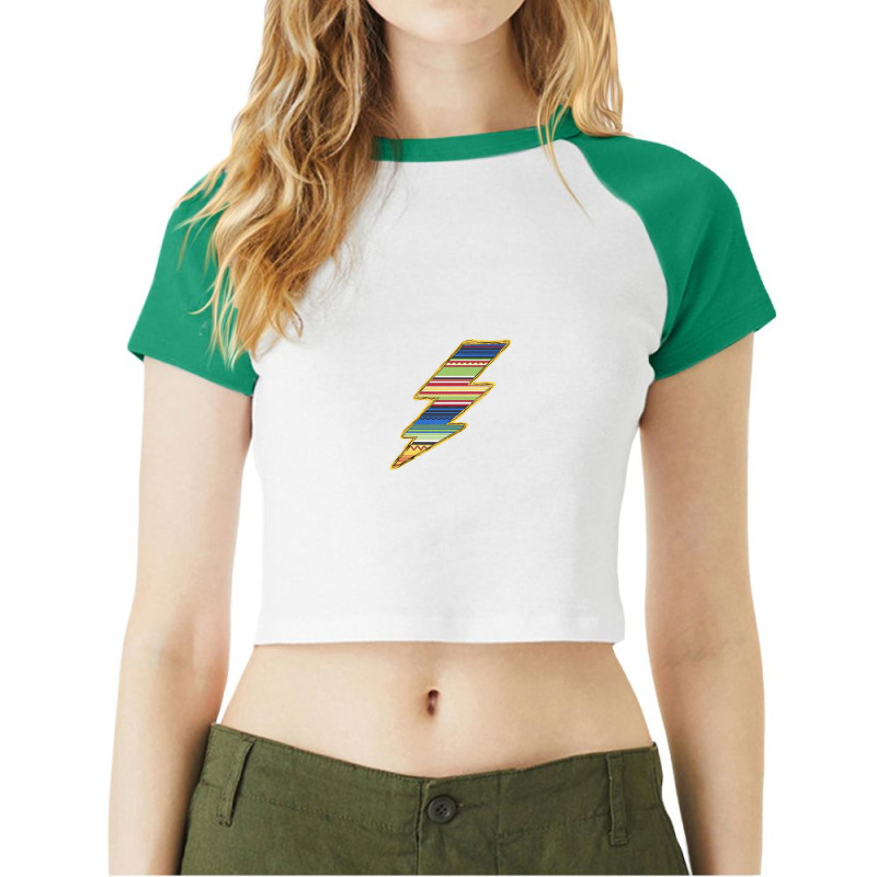 Yellow Aztec Patterned Lightning Raglan Crop Top by Bettercallsaul | Artistshot