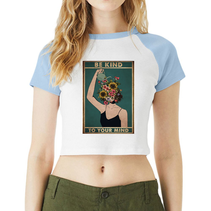 Whispered Be Kind To Your Mind Raglan Crop Top | Artistshot