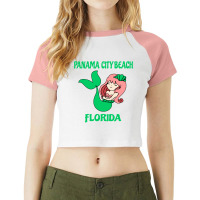 Panama City Beach Cute Mermaid Florida Raglan Crop Top | Artistshot