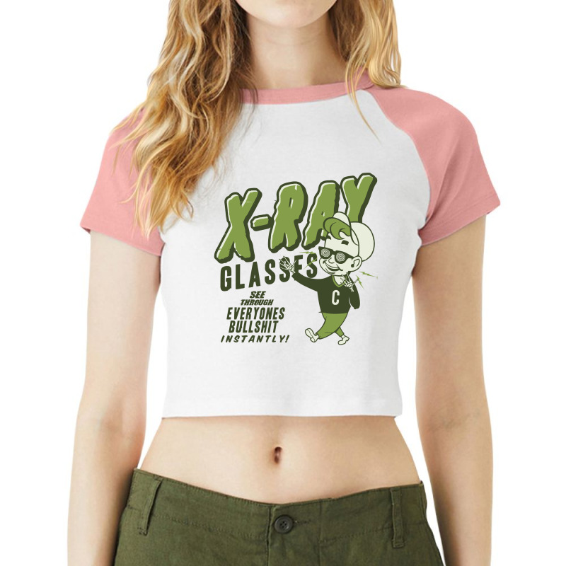 X-ray Glasses See Through Everything Instantly! Raglan Crop Top | Artistshot