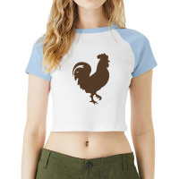 Rooster Silhouette Raglan Crop Top | Artistshot