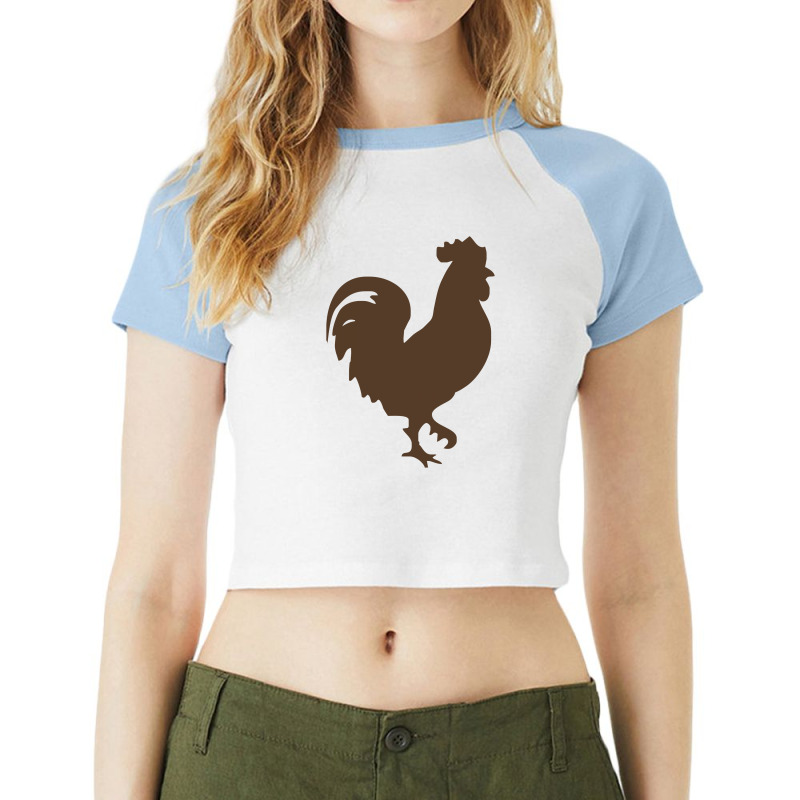 Rooster Silhouette Raglan Crop Top by garrys4b4 | Artistshot