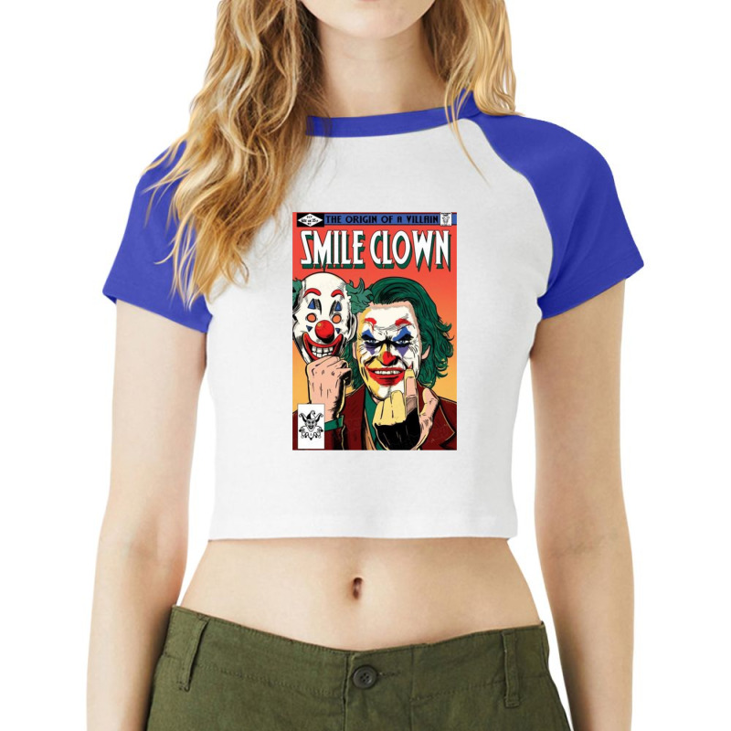 Smile Clown Raglan Crop Top by Caterina | Artistshot