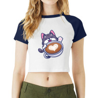 All I Need Is Coffee And Meow Raglan Crop Top | Artistshot