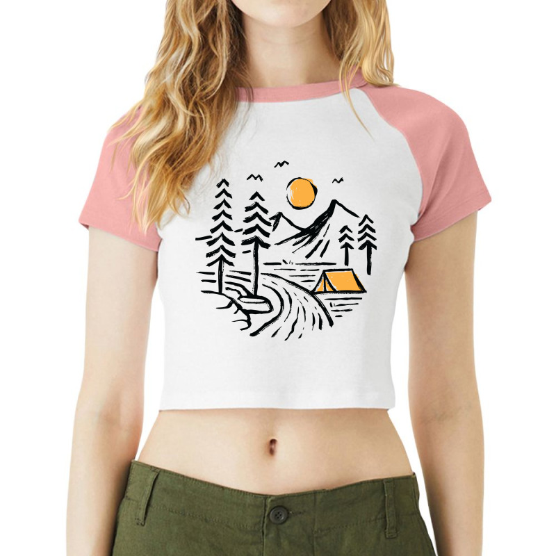 Camping For Light Raglan Crop Top by Quilimo | Artistshot