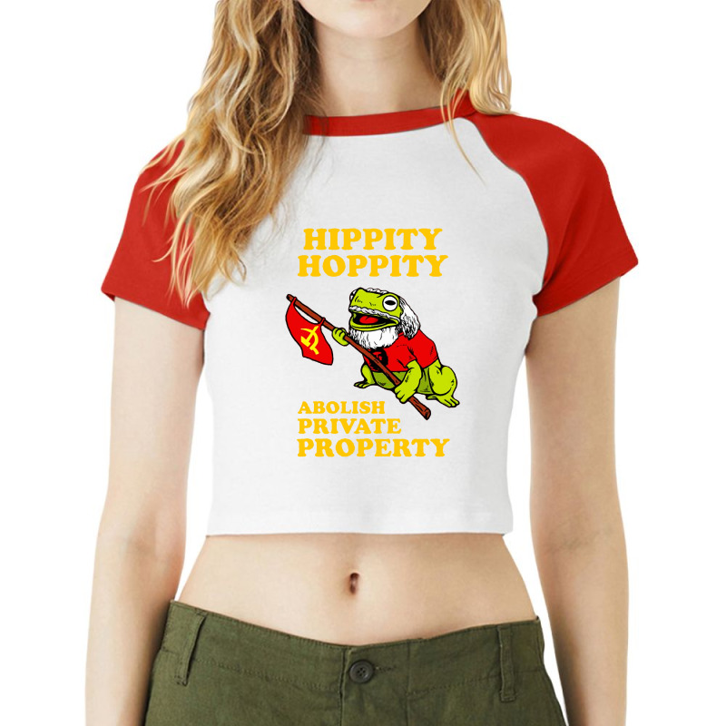 Hippity Hoppity Abolish Private Property Essential Raglan Crop Top by Hot Trends | Artistshot