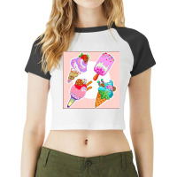 Ice Cream Day Raglan Crop Top | Artistshot