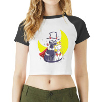 Moonlight Cats Raglan Crop Top | Artistshot