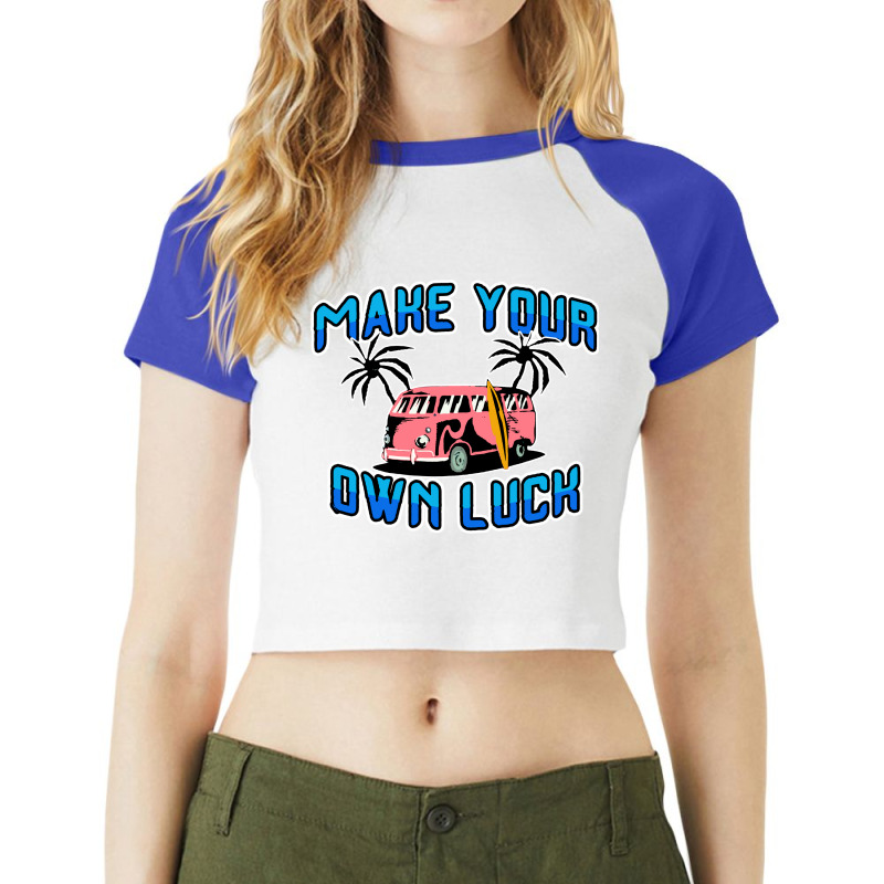 Make Your Surfing California Adventures Raglan Crop Top by Azura Store | Artistshot