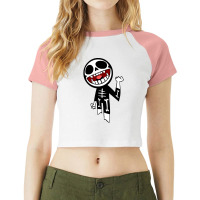 Smile Skull Classic Raglan Crop Top | Artistshot