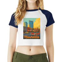 Nashville Tn Building Raglan Crop Top | Artistshot