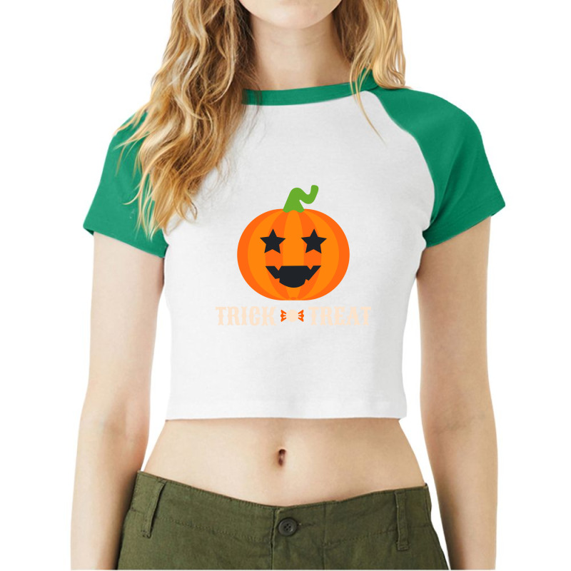 Happy Halloween Raglan Crop Top by Chiks | Artistshot