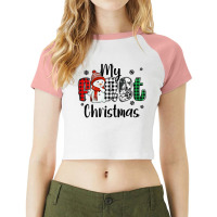 My First Christmas Baby Snowman Raglan Crop Top | Artistshot