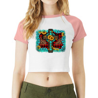 Cross Christmas Background Raglan Crop Top | Artistshot