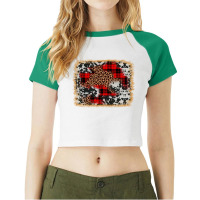 Christmas Background Raglan Crop Top | Artistshot