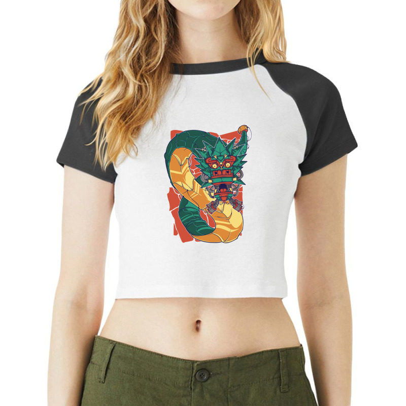 Quetzalcoatl Mythology Raglan Crop Top by SamKal | Artistshot