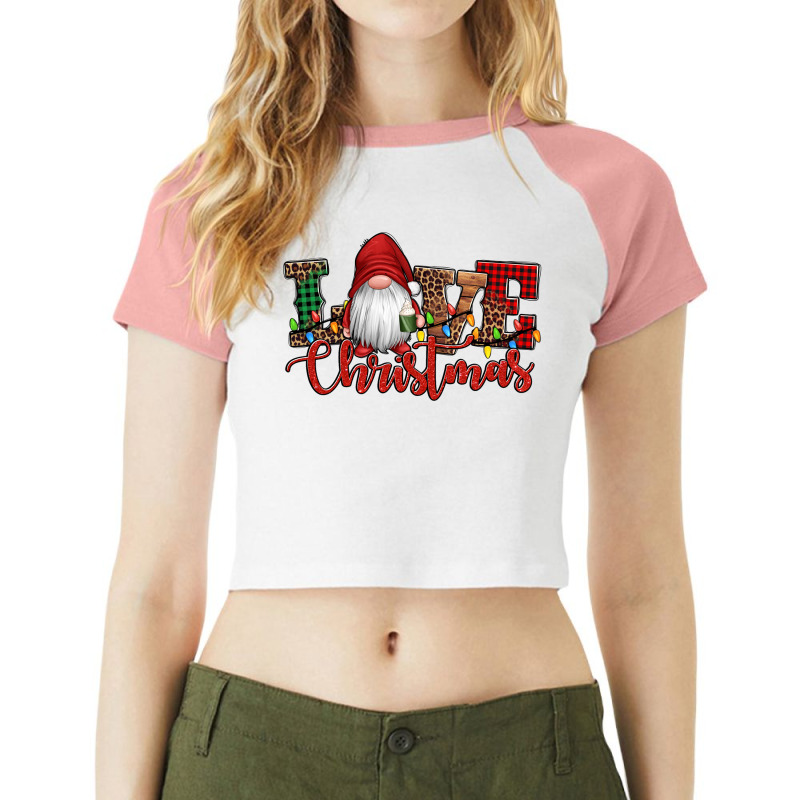 Love Christmas Gnome Raglan Crop Top | Artistshot