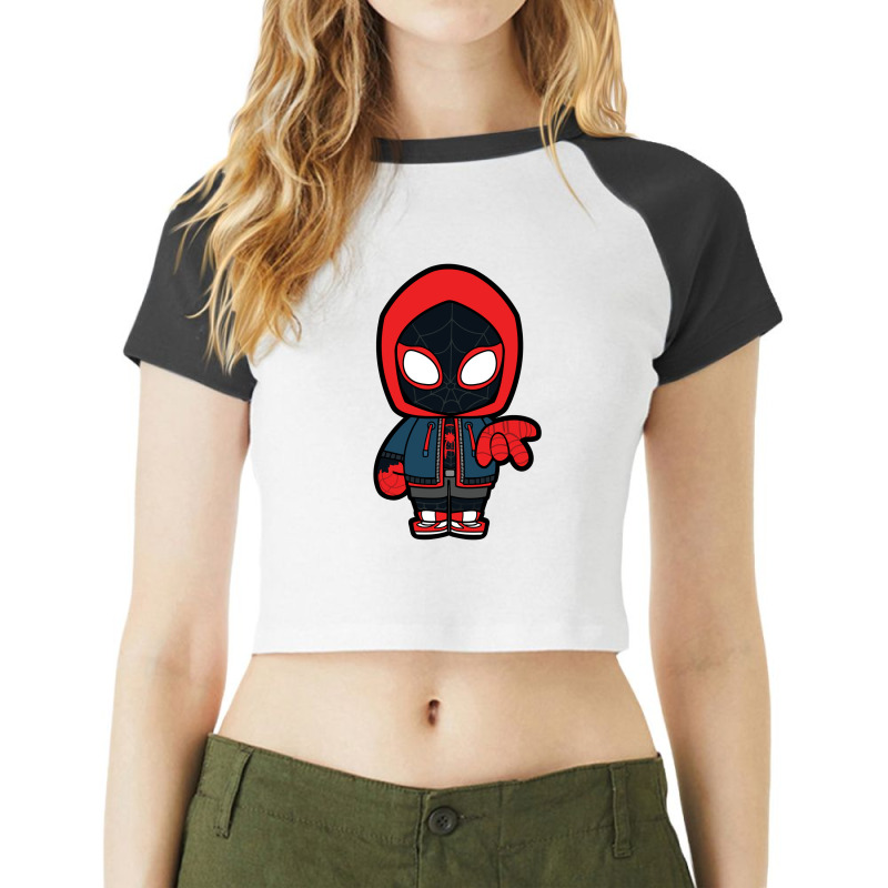 Spider Miles Morales Chibi Raglan Crop Top by kisahnabi | Artistshot