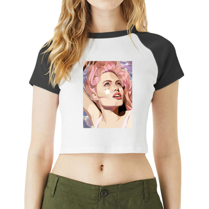 Angelina Jolie Cigarette Charming Raglan Crop Top by trokeryth | Artistshot