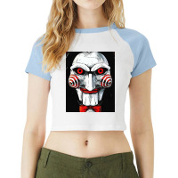 Scary Face Raglan Crop Top | Artistshot