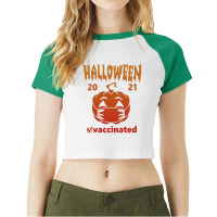 Halloween Vaccinated 2021, Halloween Raglan Crop Top | Artistshot