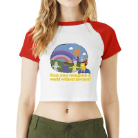 Can You Imagine A World Without Lawyers, Lionel Hutz Raglan Crop Top | Artistshot