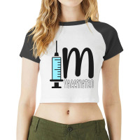 Im Vaccinated Raglan Crop Top | Artistshot