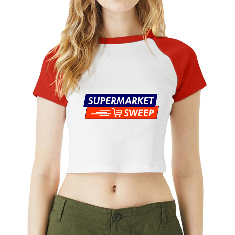 Retro Supermarket Sweep, Supermarket Sweep Raglan Crop Top by cozyeraa | Artistshot